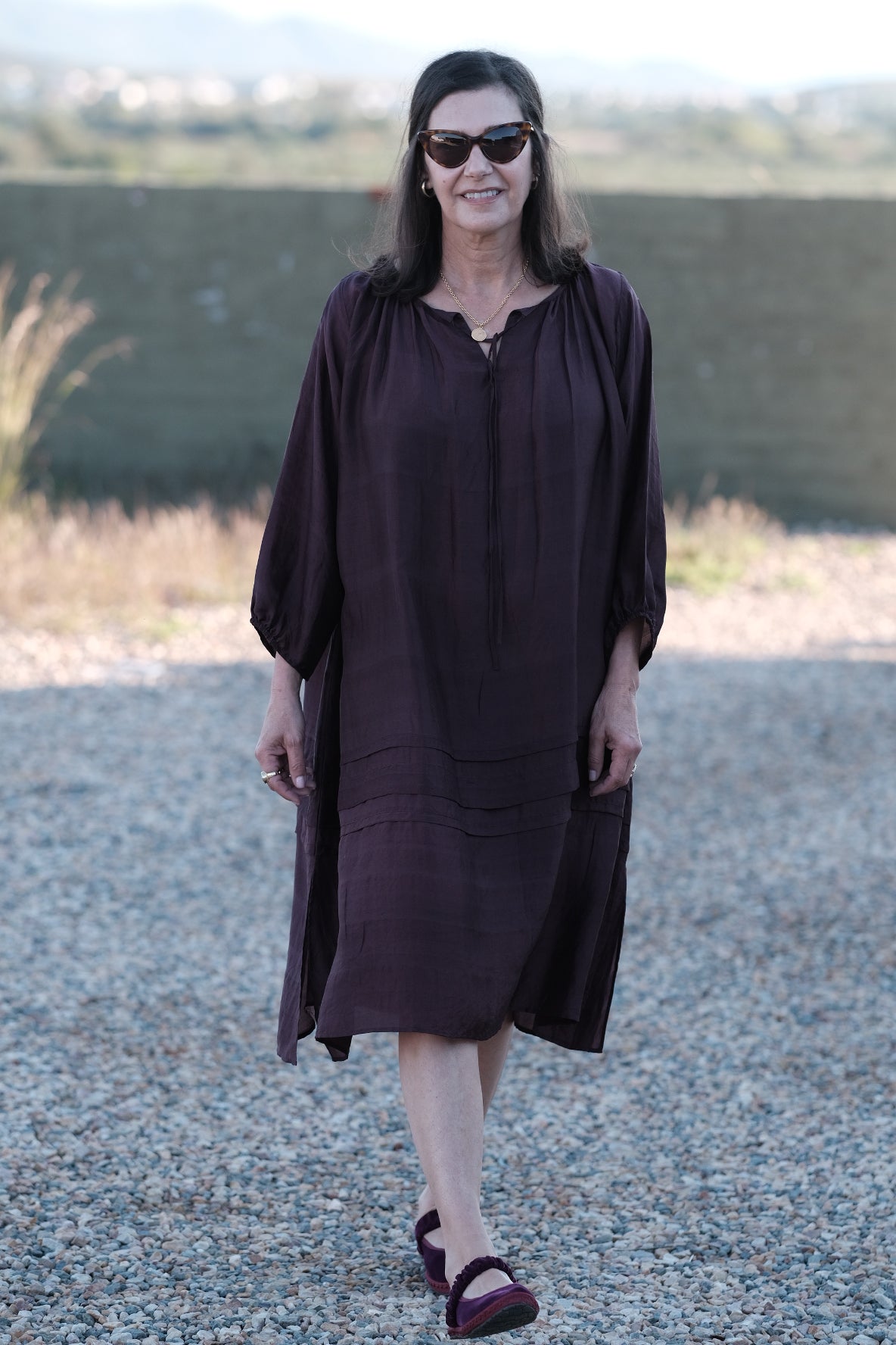 Clover Silk Dress – Chocolate