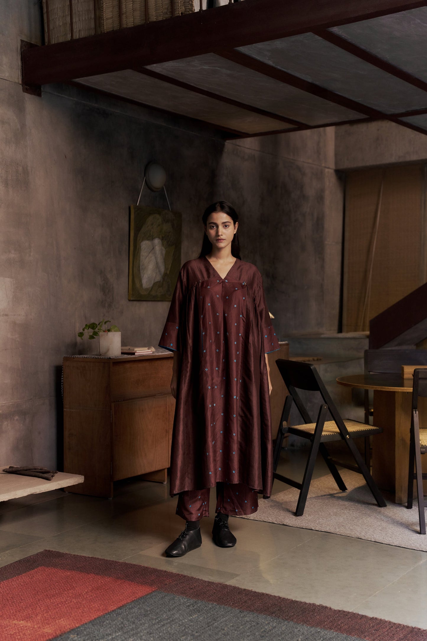 Art Dress – Maroon / Sea Gray