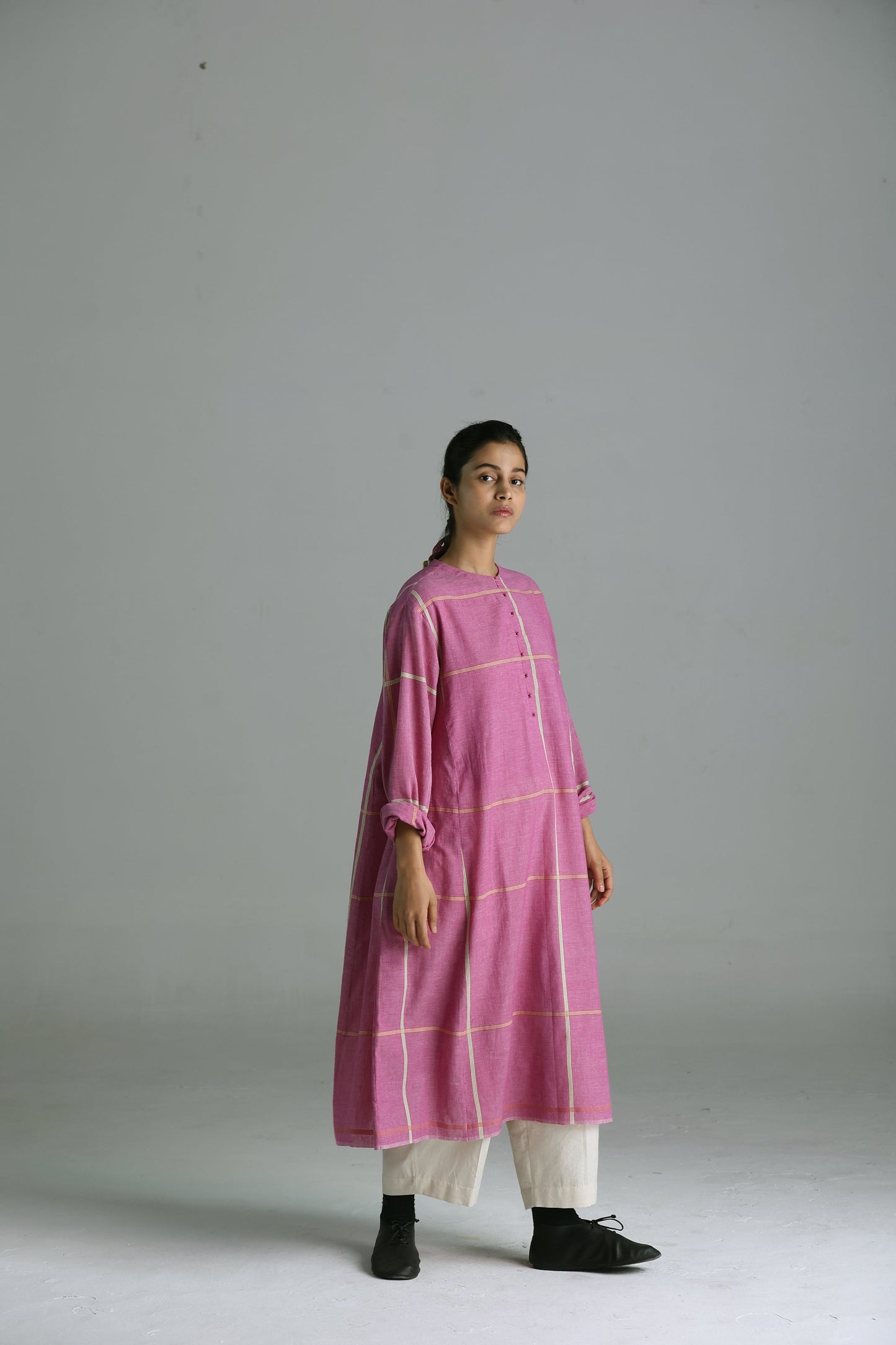 Rumal Checks Kaftan – Pink