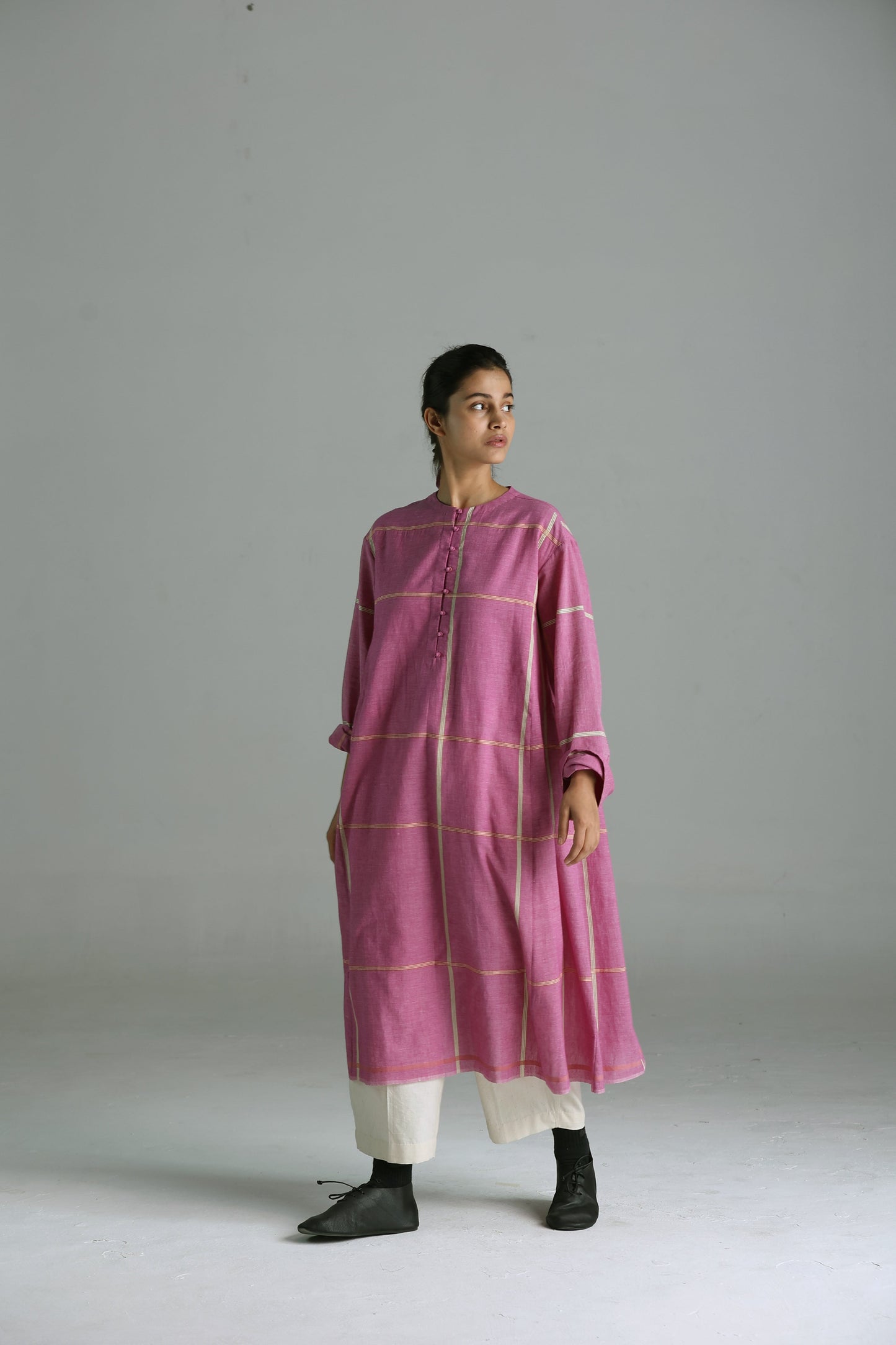 Rumal Checks Kaftan – Pink