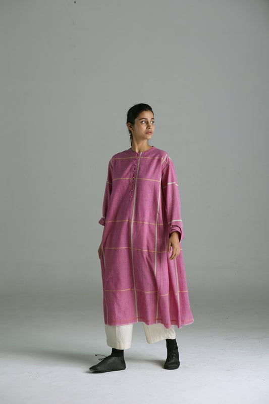 Rumal Checks Kaftan – Pink
