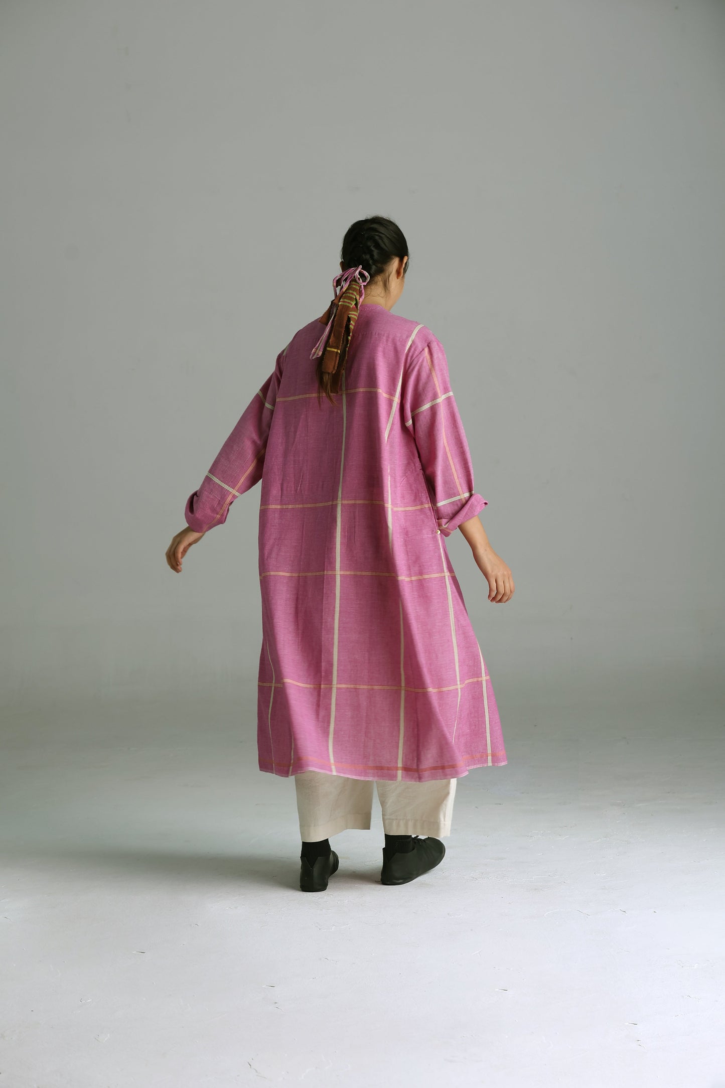 Rumal Checks Kaftan – Pink