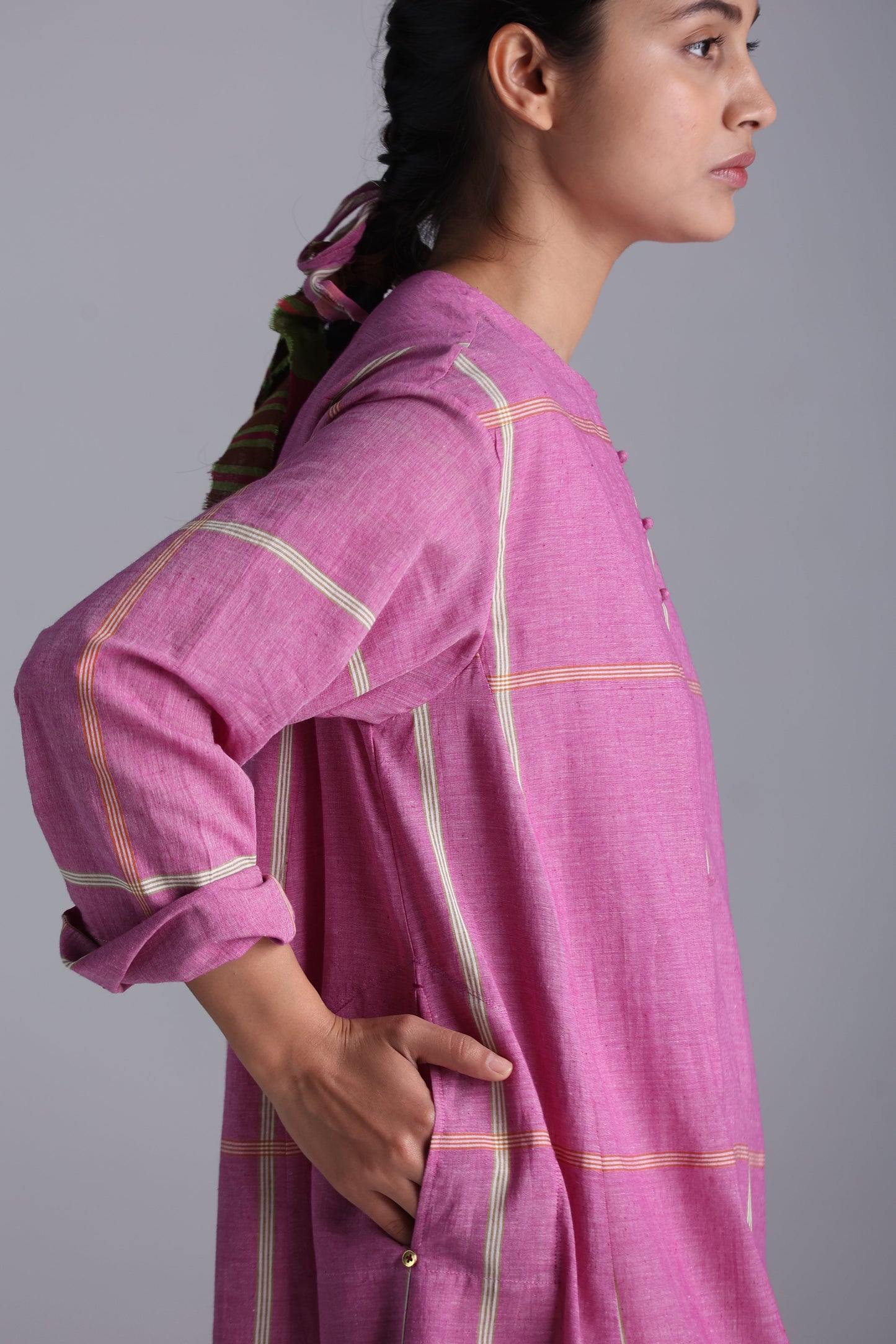 Rumal Checks Kaftan – Pink