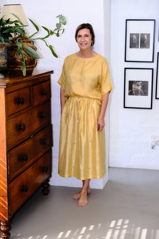 Handloom Silk Skirt – Yellow