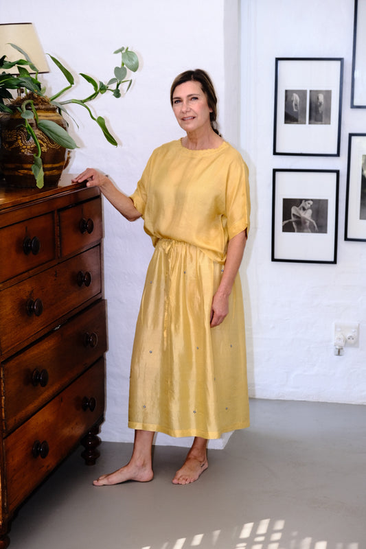 Handloom Silk Top – Yellow