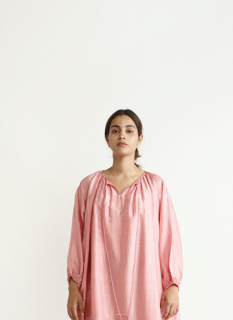 Clover Silk Dress – Blush Pink