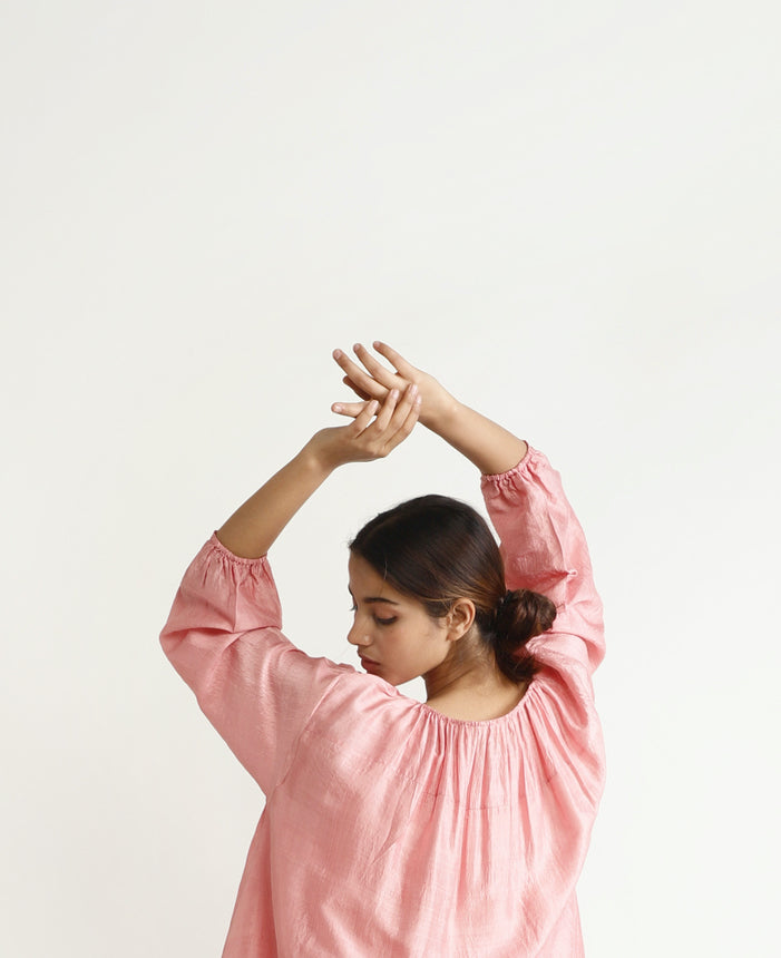 Clover Silk Dress – Blush Pink