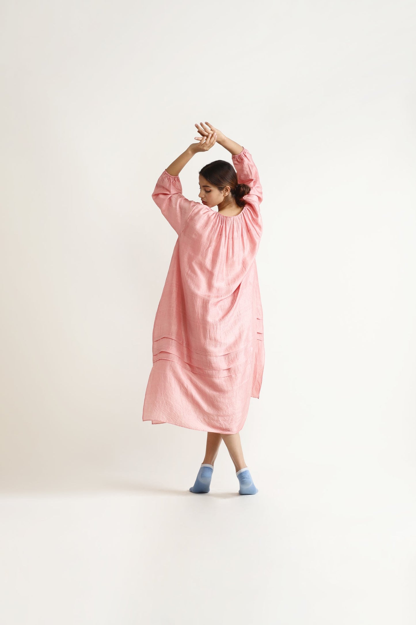 Clover Silk Dress – Blush Pink