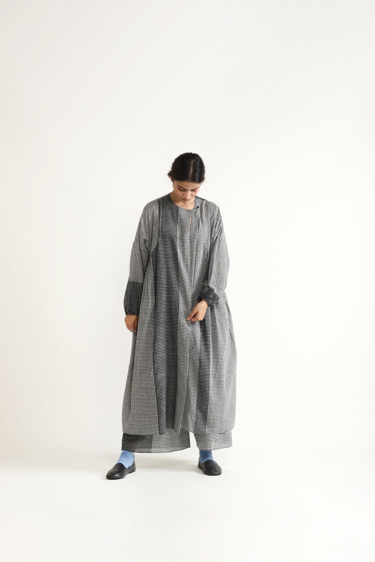Arc Gingham Kaftan Dress