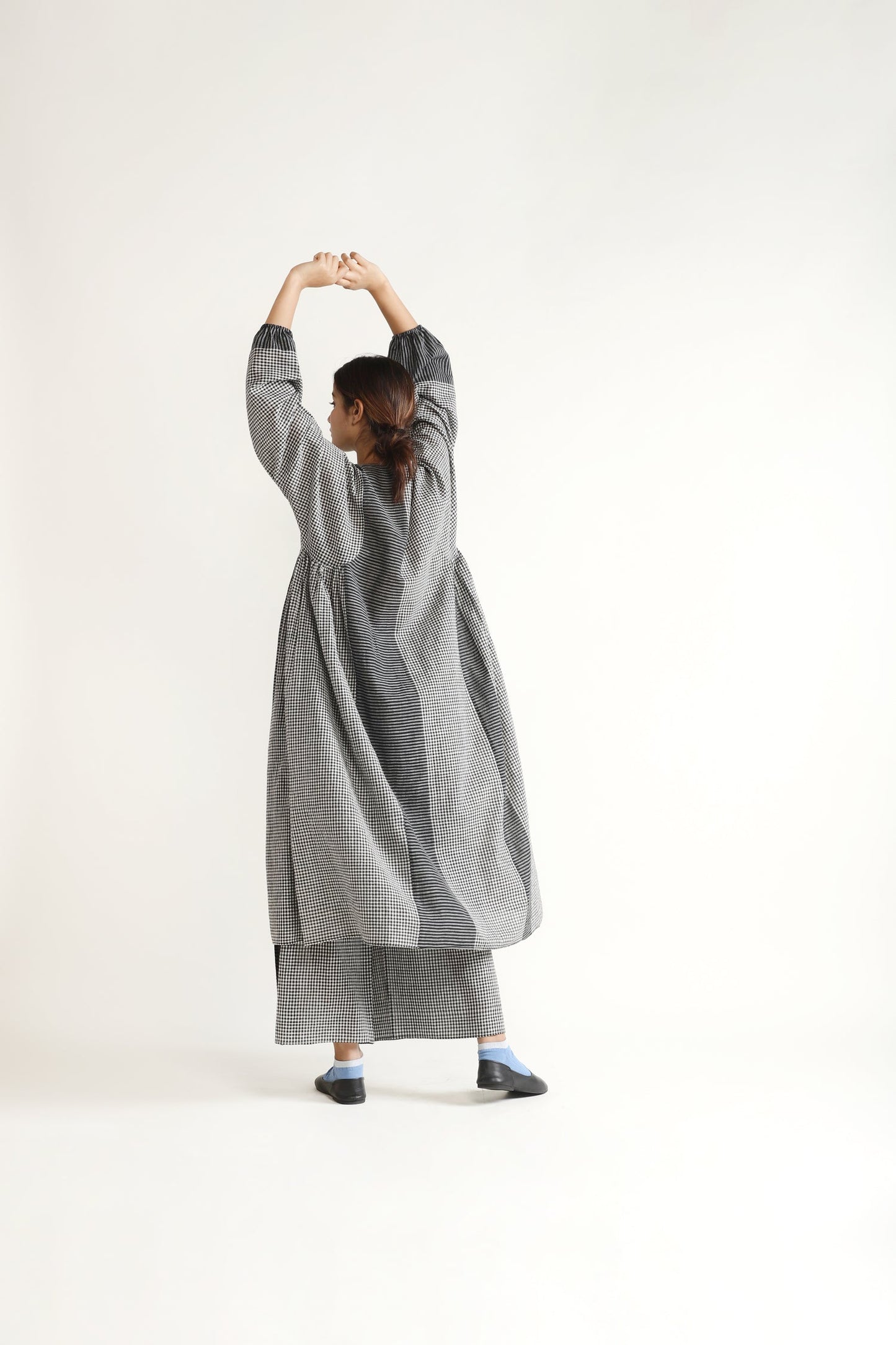 Arc Gingham Kaftan Dress