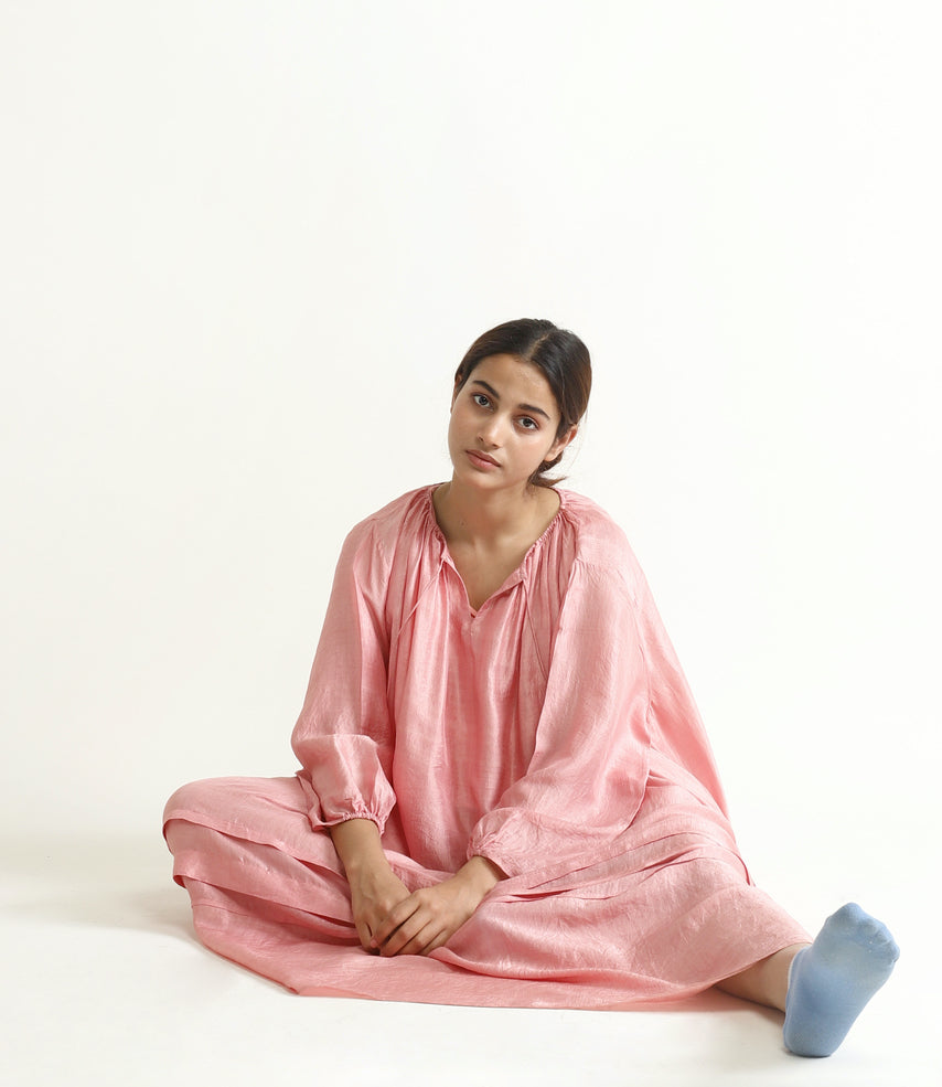 Clover Silk Dress – Blush Pink