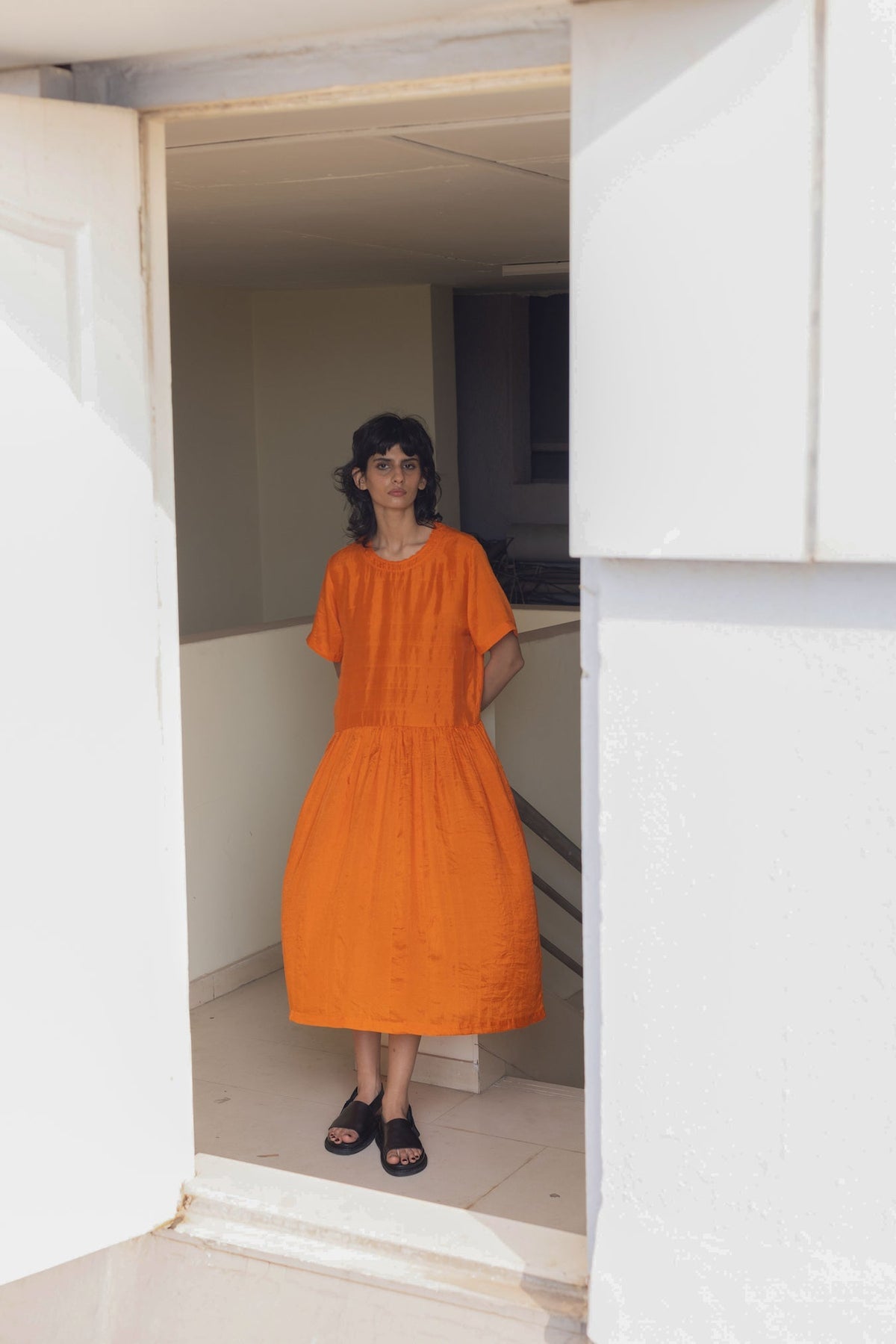 Silk Orange Dress