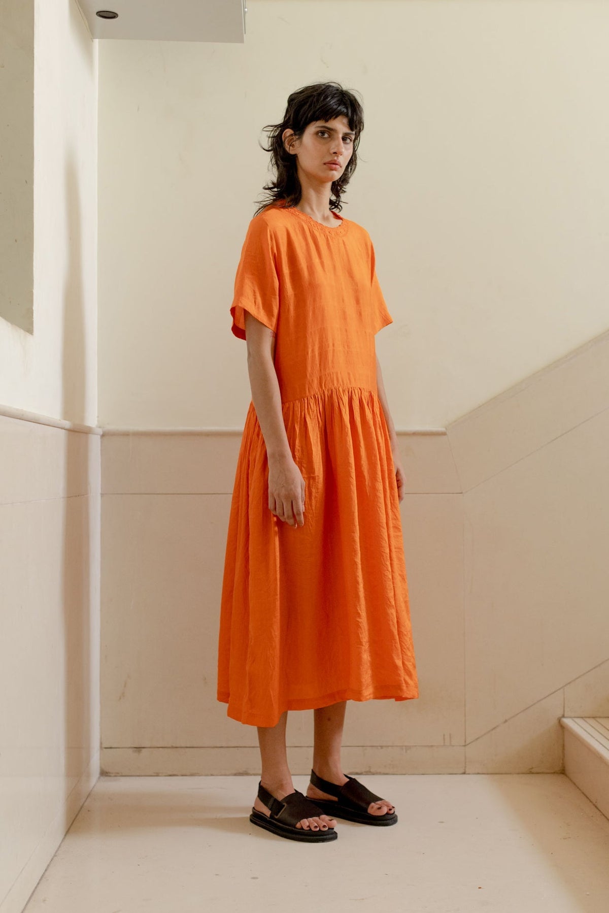 Silk Orange Dress