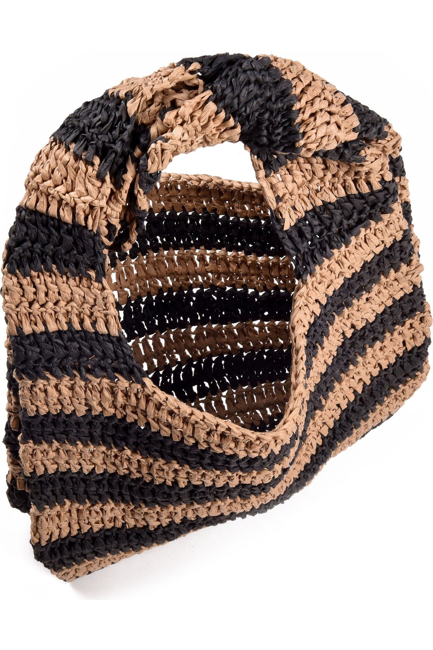 ADORNIA | Chunky Knotted Top Handle Raffia Bag