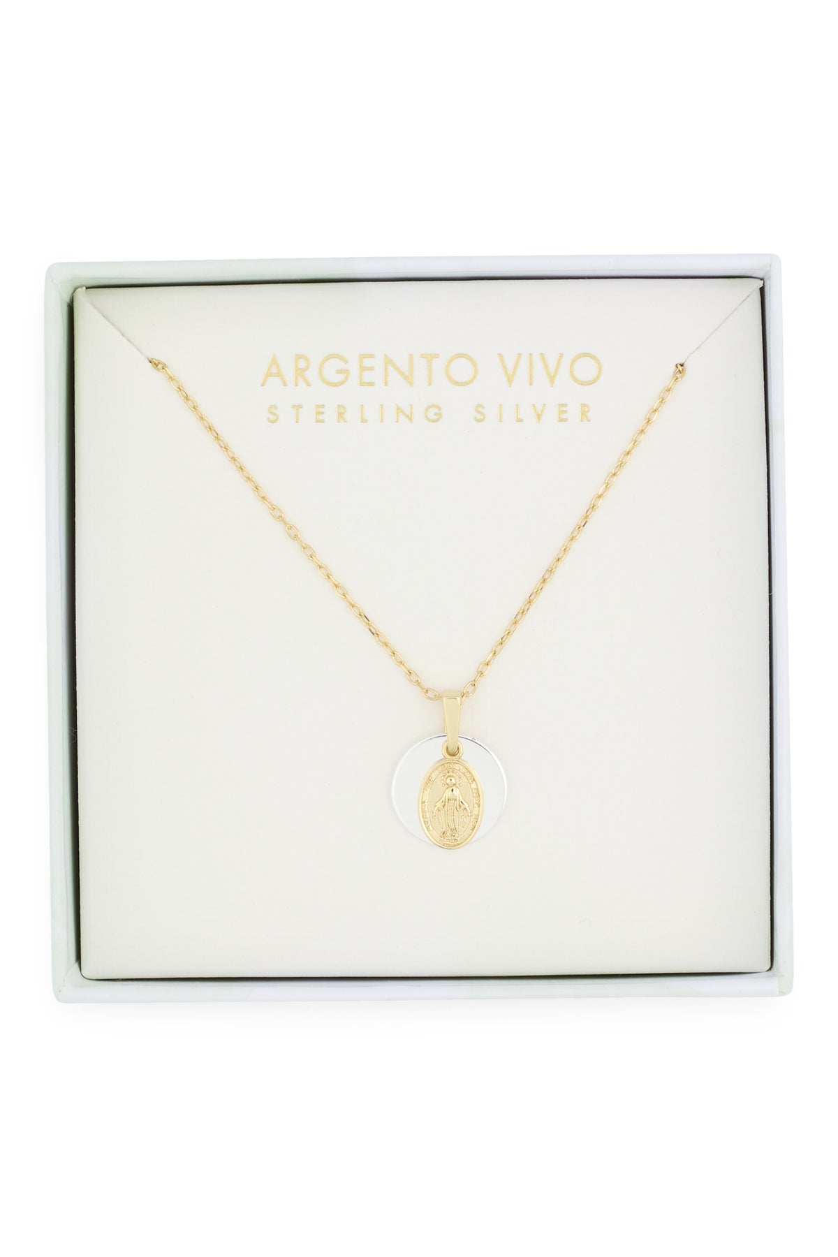 Argento Vivo | Two-Tone Faith Pendant Necklace