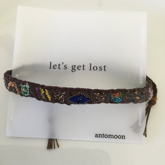 EMBROIDERED BRACELET - CHOCOLATE