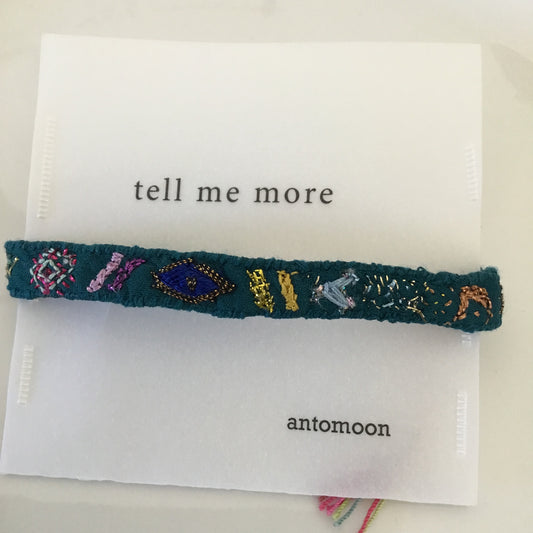 EMBROIDERED BRACELET - DARK TEAL