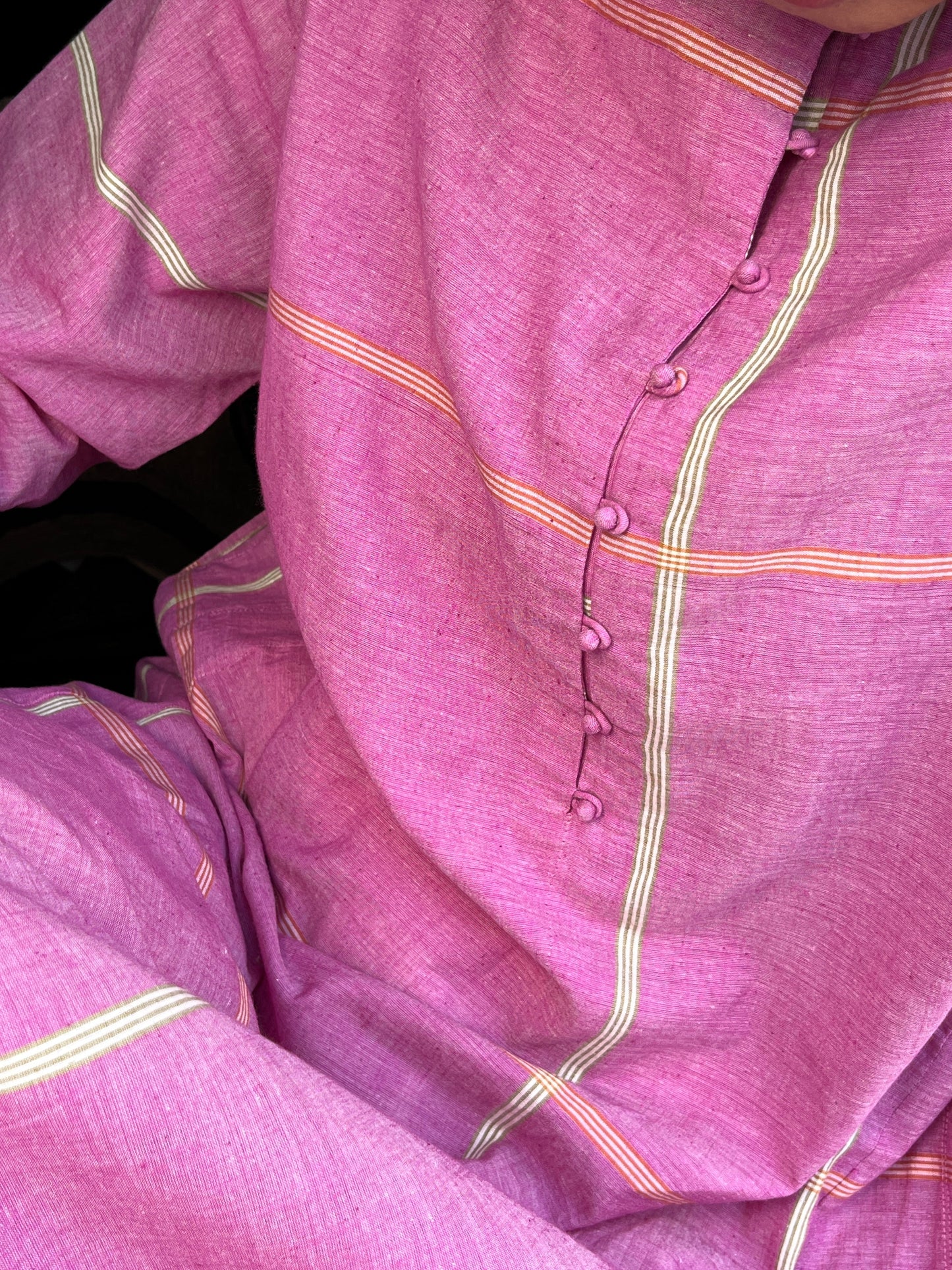 Rumal Checks Kaftan – Pink
