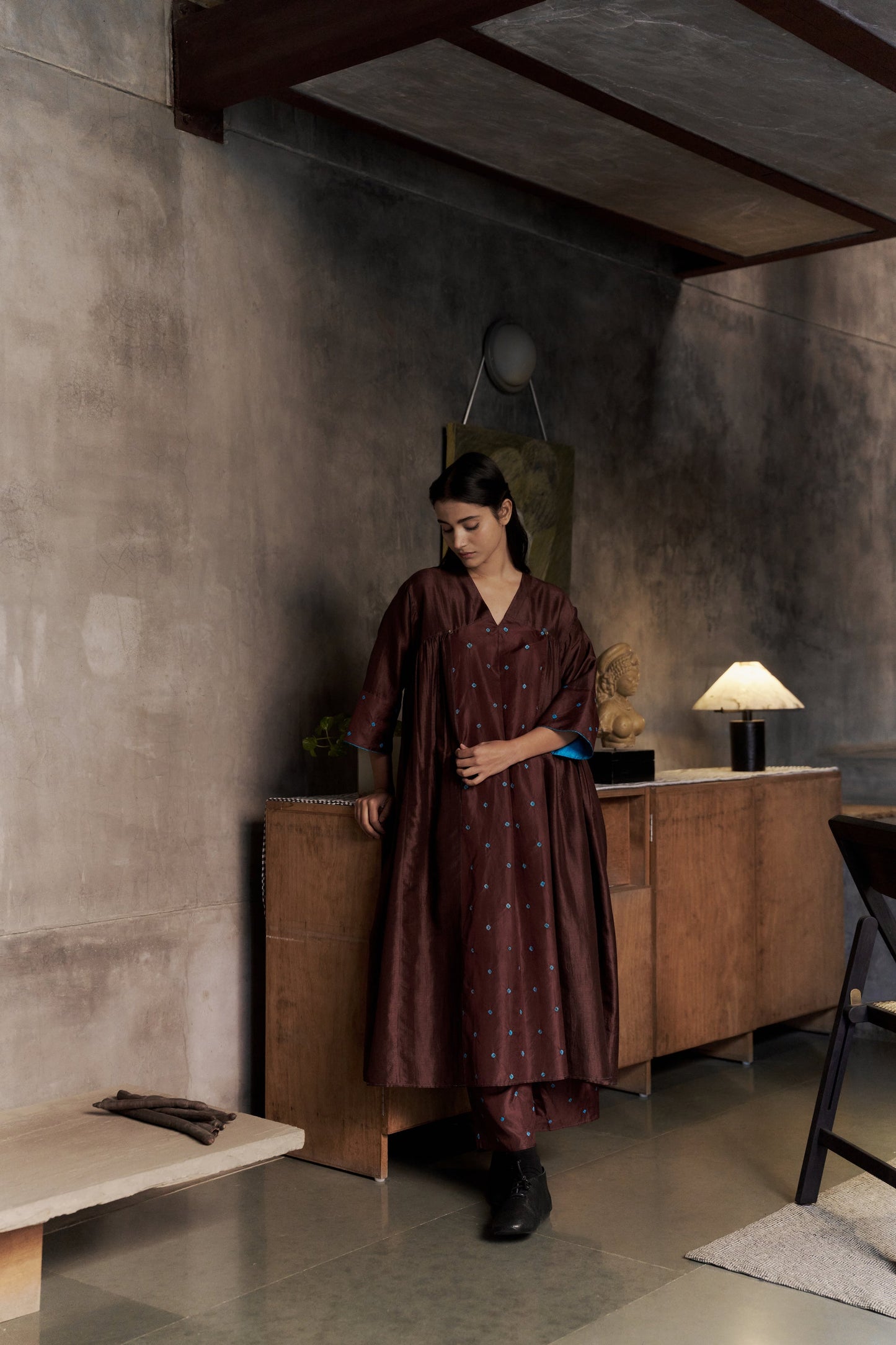 Art Dress – Maroon / Sea Gray