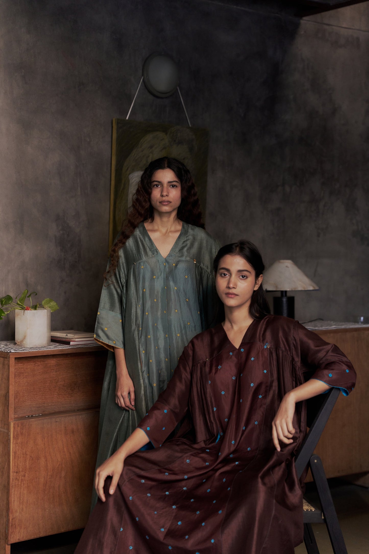 Art Dress – Maroon / Sea Gray